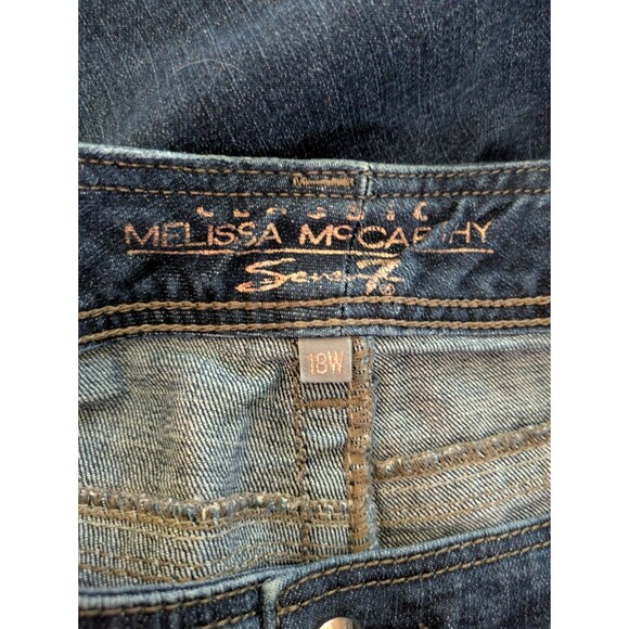 Melissa McCarthy Seven7 Womens 18W Bootcut Jeans Dark Wash Blue Stretch - Picture 6 of 10